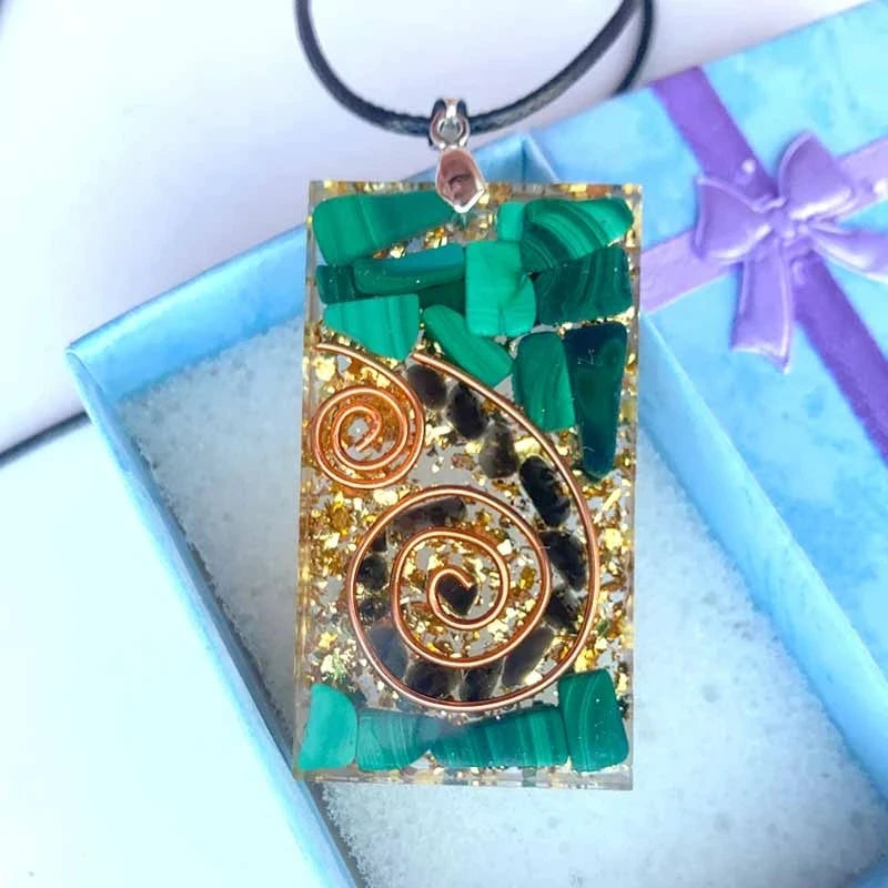 💚 Spiritual Abacus – Green Malachite Tree of Life Orgonite Energy Pendant • Heart-Centered Energy Generator • Gift-Ready Spiritual Jewelry