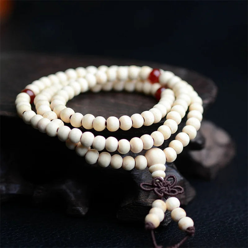 Spiritual Abacus – 108 Sandalwood Prayer Beads Mala | 8mm Buddhist Meditation Bracelet & Necklace
