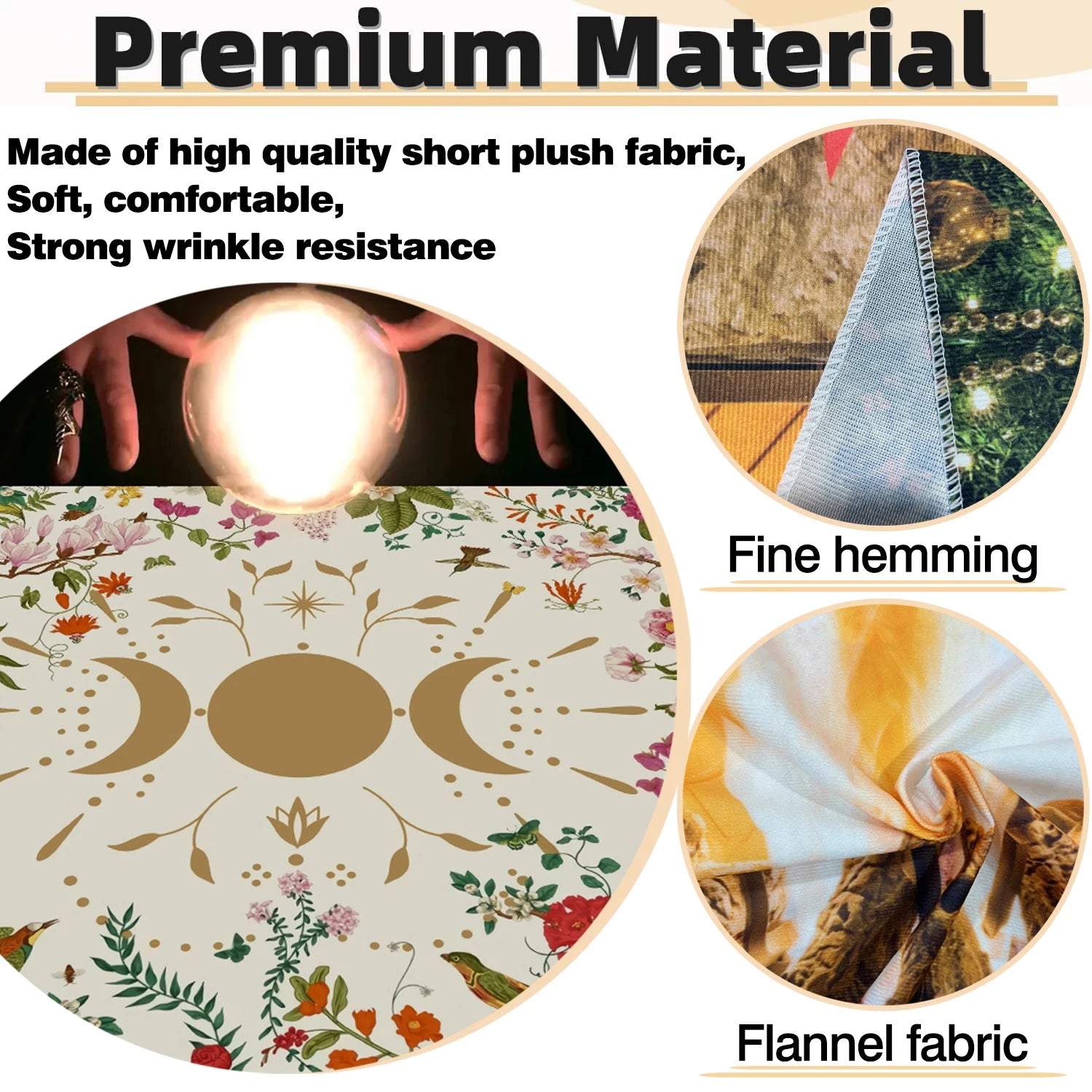 🔮 Spiritual Abacus Tarot Card Tablecloth Mystical Wizardry Butterfly & Flower Design – For Tarot, Oracle, and Astrology Readings