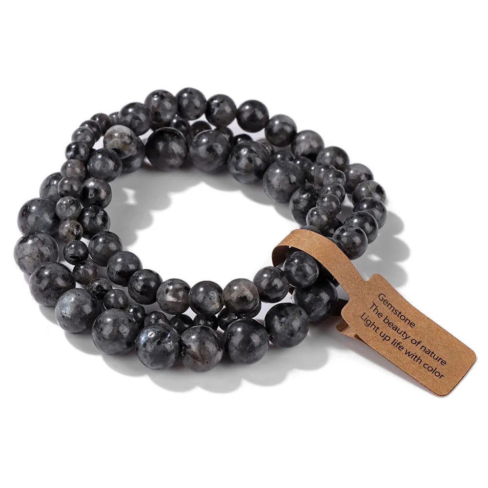 🎀 Spiritual Abacus Pink Zebra & Mixed Natural Stone Bracelet Set 4mm–8mm Beads