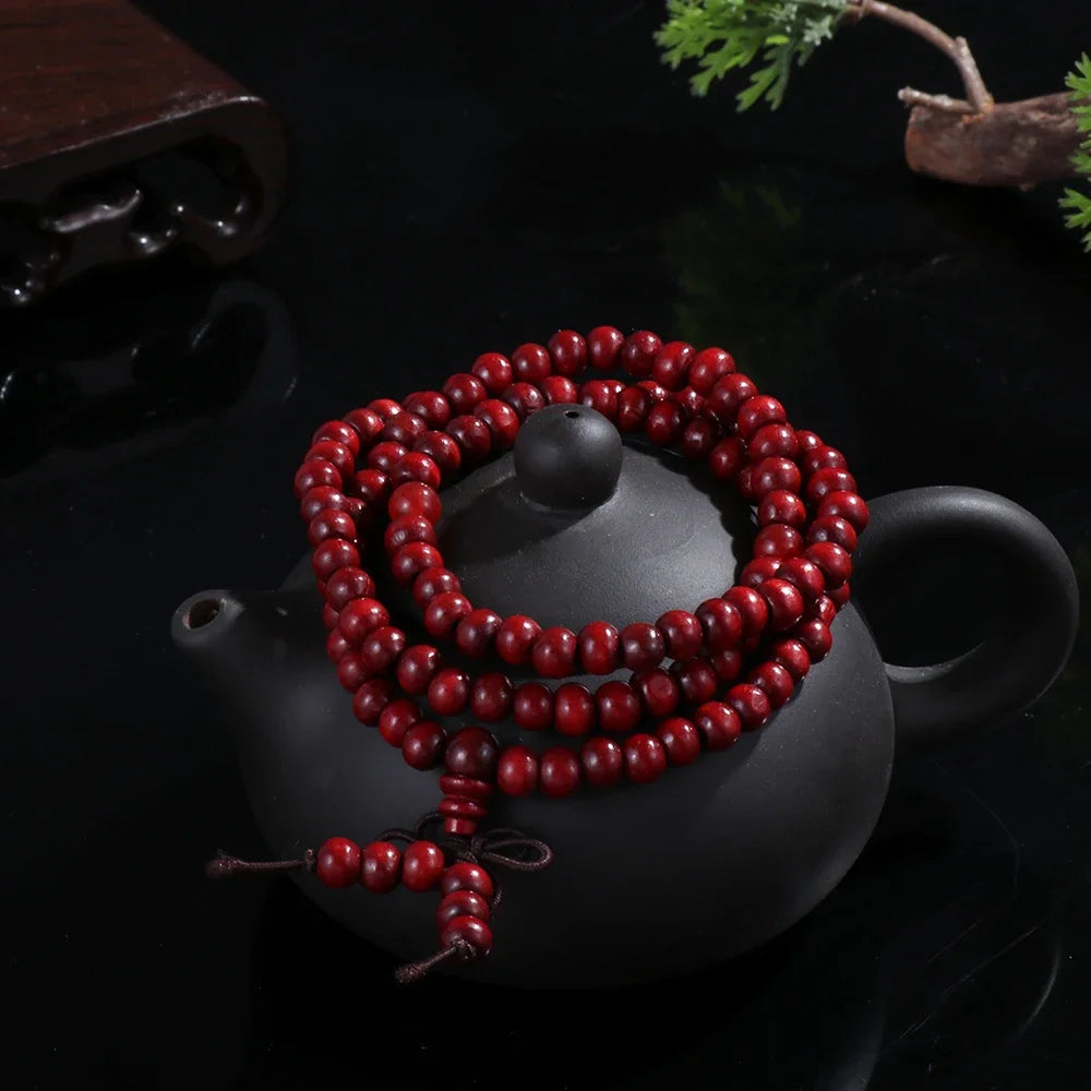 📿 Spiritual Abacus – Sandalwood Buddhist Mala Bracelet - 6mm 108-Bead Buddha Meditation Prayer Bracelet