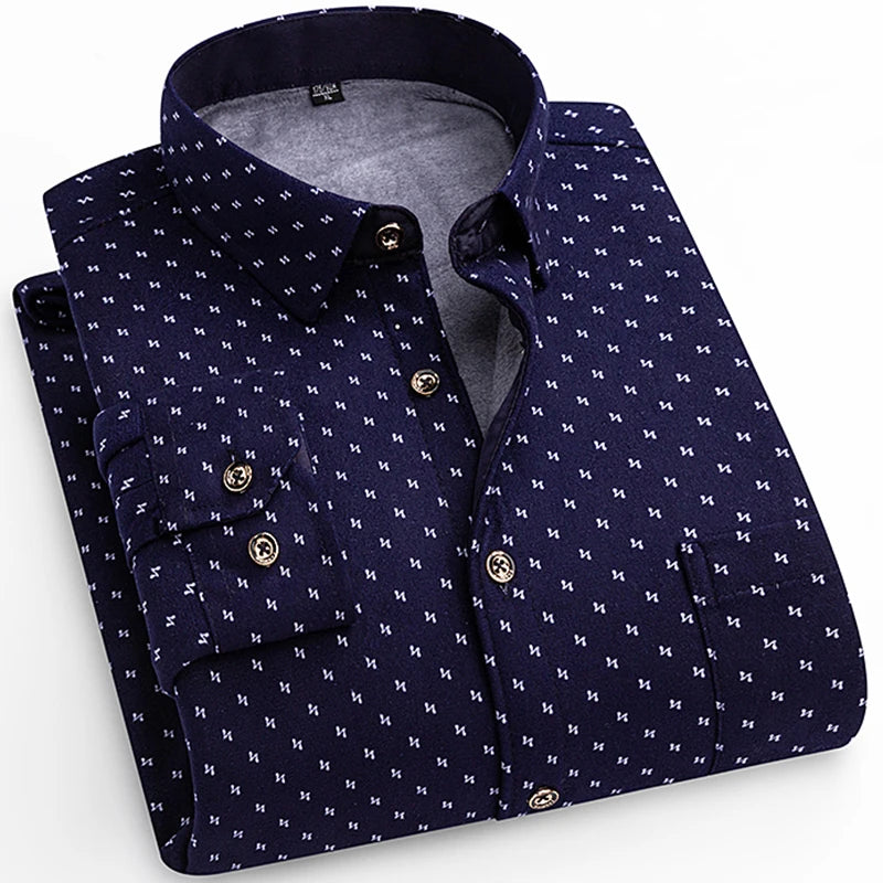 Spiritual Abacus™ Men’s Winter Flannel Shirt – Thickened Plaid Fleece Long Sleeve Casual Shirt