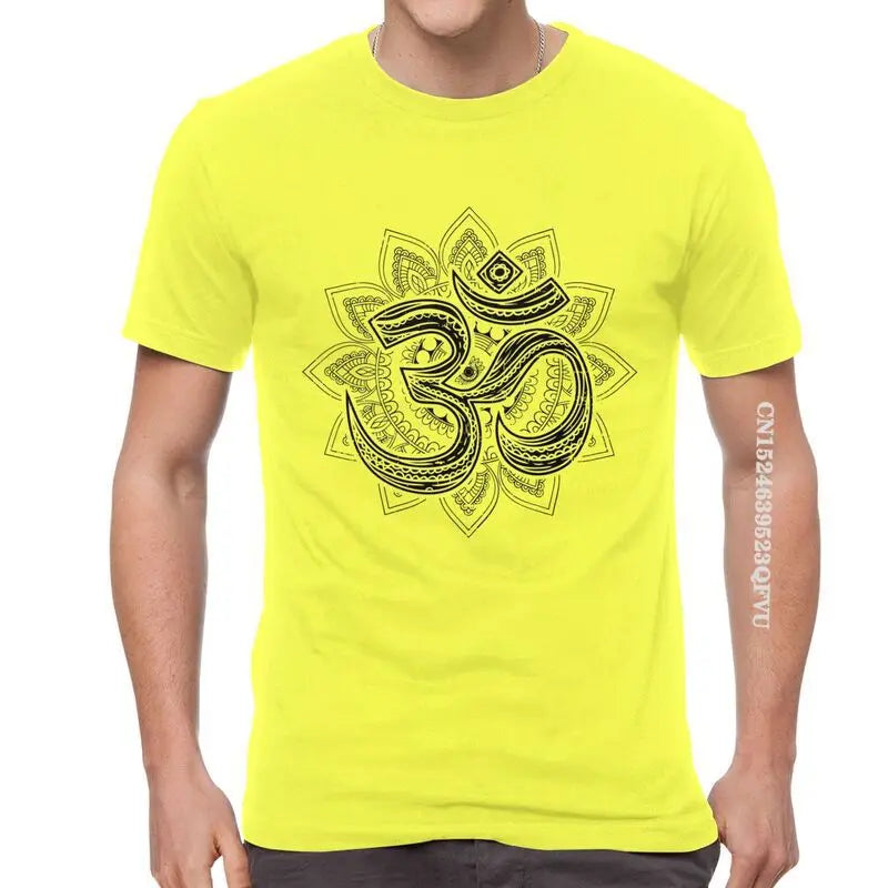 🕉️ Spiritual Abacus Om Symbol Oversized Cotton T-Shirt – Goa-Inspired Spiritual Streetwear for Men