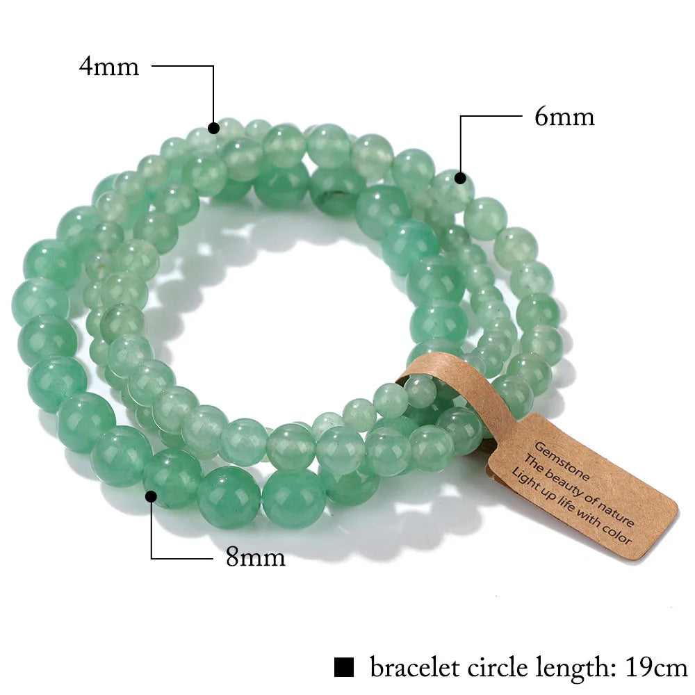 🎀 Spiritual Abacus Pink Zebra & Mixed Natural Stone Bracelet Set 4mm–8mm Beads