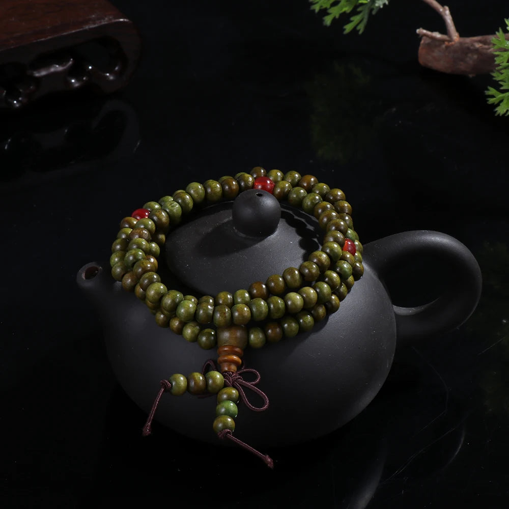 📿 Spiritual Abacus – Sandalwood Buddhist Mala Bracelet - 6mm 108-Bead Buddha Meditation Prayer Bracelet