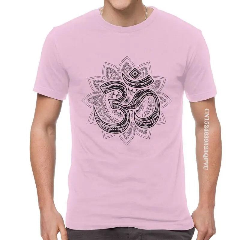 🕉️ Spiritual Abacus Om Symbol Oversized Cotton T-Shirt – Goa-Inspired Spiritual Streetwear for Men