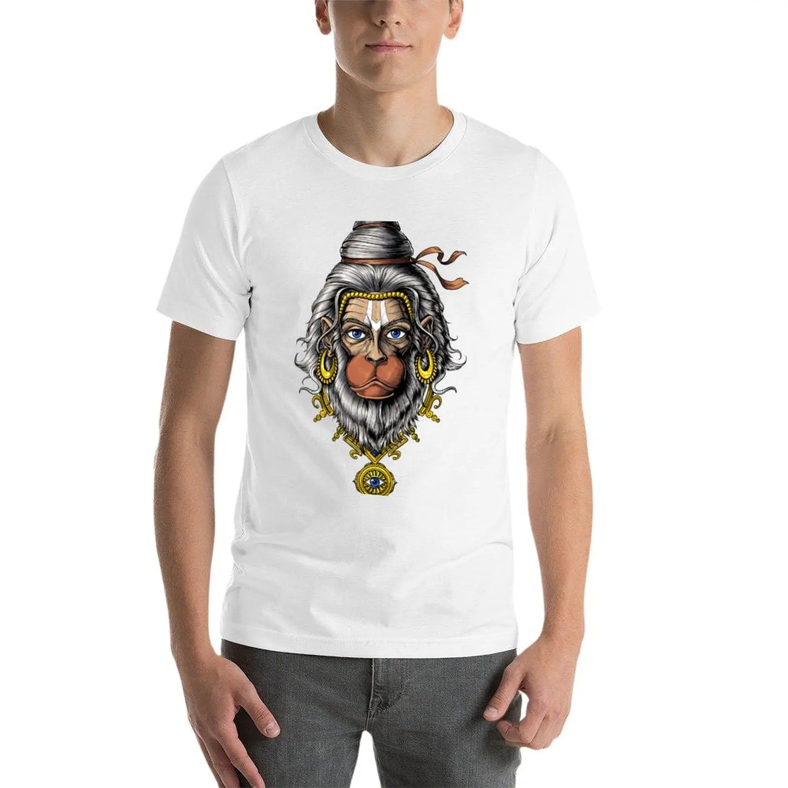 Spiritual Abacus™ Hanuman Graphic T-Shirt – Hindu Deity Inspired Men’s Tee