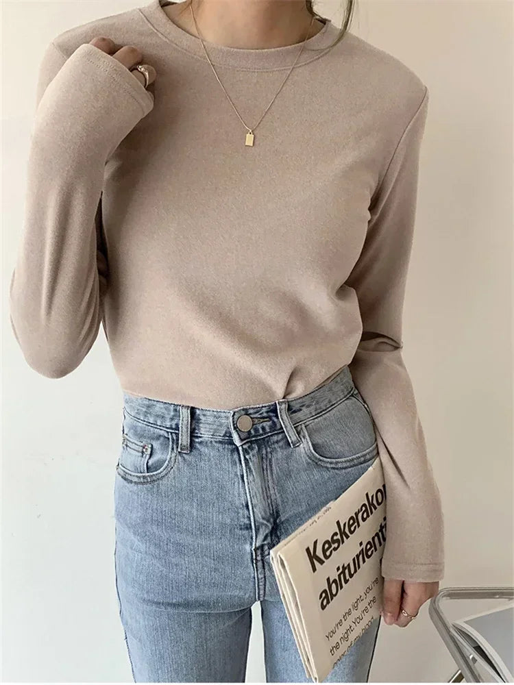 Spiritual Abacus™ Women’s Winter Knitted Sweater T-Shirt – Oversized Long Sleeve Pullover Top for Casual Cozy Style