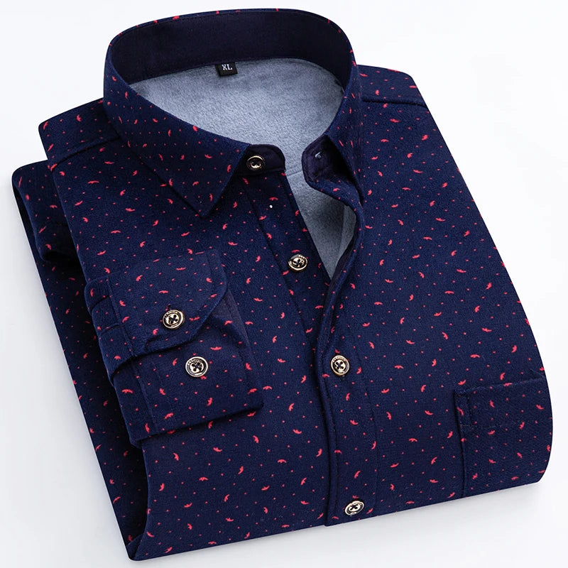 Spiritual Abacus™ Men’s Winter Flannel Shirt – Thickened Plaid Fleece Long Sleeve Casual Shirt