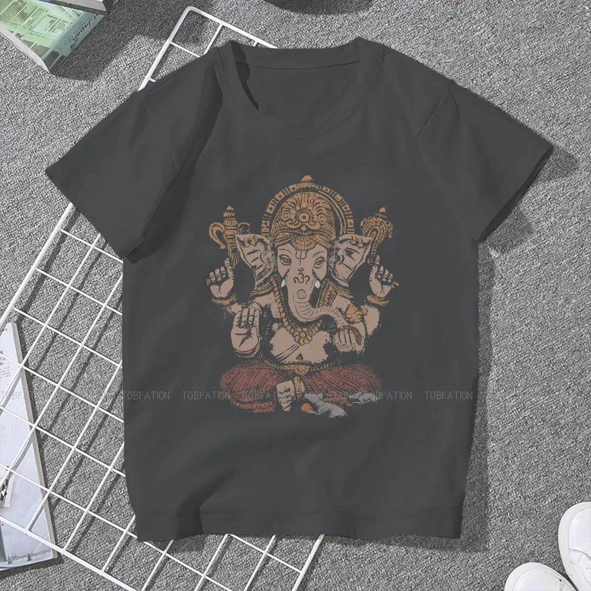 Spiritual Abacus™ Ganesha Art Women’s T-Shirt – 3D Graphic Cotton Tee for Casual Wear