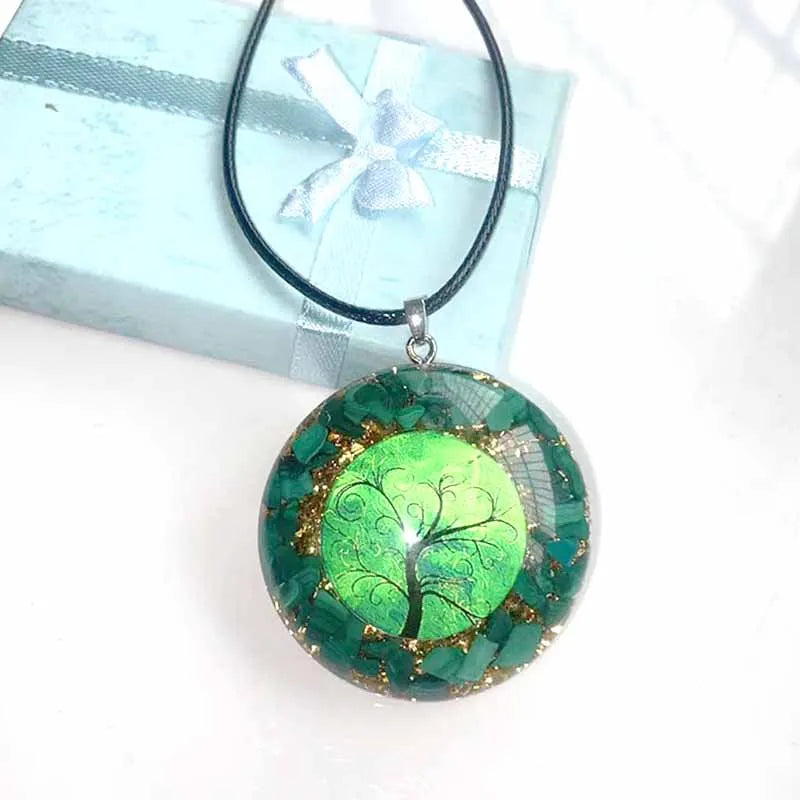 💚 Spiritual Abacus – Green Malachite Tree of Life Orgonite Energy Pendant • Heart-Centered Energy Generator • Gift-Ready Spiritual Jewelry