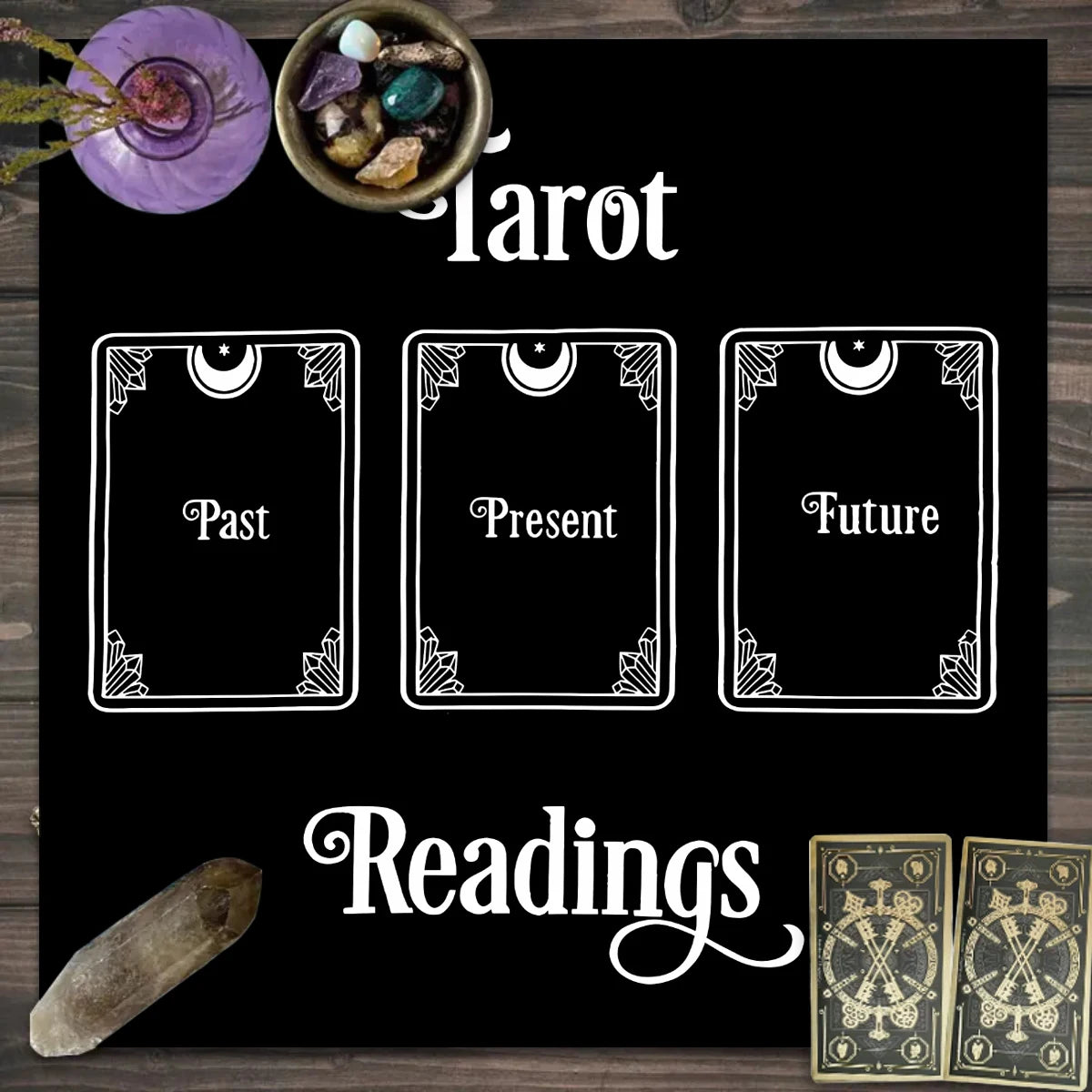 🔮 Spiritual Abacus Tarot Card Tablecloth Mystical Wizardry Butterfly & Flower Design – For Tarot, Oracle, and Astrology Readings