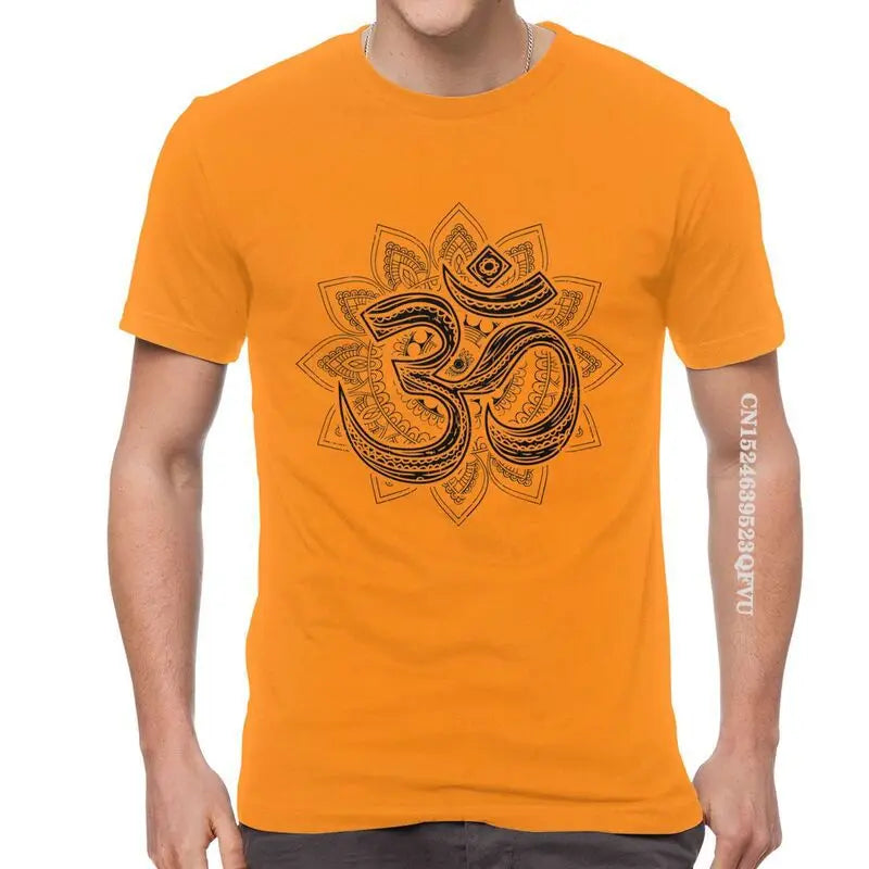 🕉️ Spiritual Abacus Om Symbol Oversized Cotton T-Shirt – Goa-Inspired Spiritual Streetwear for Men