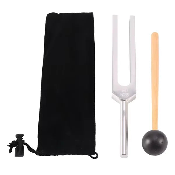 🎵 Spiritual Abacus 4-Pack Tuning Fork Set – 128Hz, 256Hz, 512Hz & 528Hz + Hammer | Sound & Vibration Therapy Tools