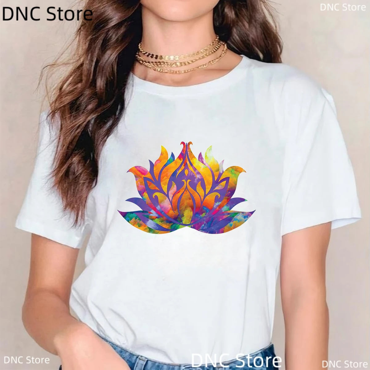 🌸 Spiritual Abacus Modra Lotus Buddha T-Shirt – Women's Yoga & Meditation Tee with Namaste Print