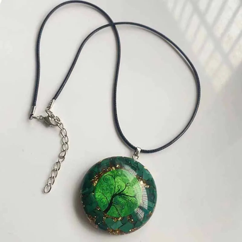💚 Spiritual Abacus – Green Malachite Tree of Life Orgonite Energy Pendant • Heart-Centered Energy Generator • Gift-Ready Spiritual Jewelry
