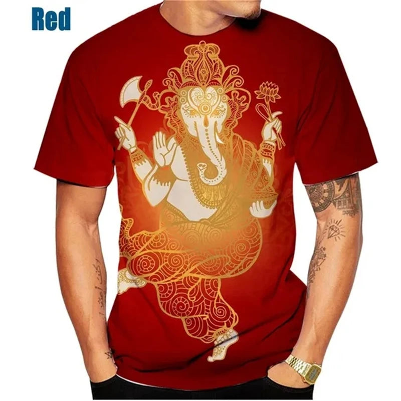 🕉️ Spiritual Abacus God of Wisdom Ganesha 3D T-Shirt – Unisex Hindu Spiritual Streetwear