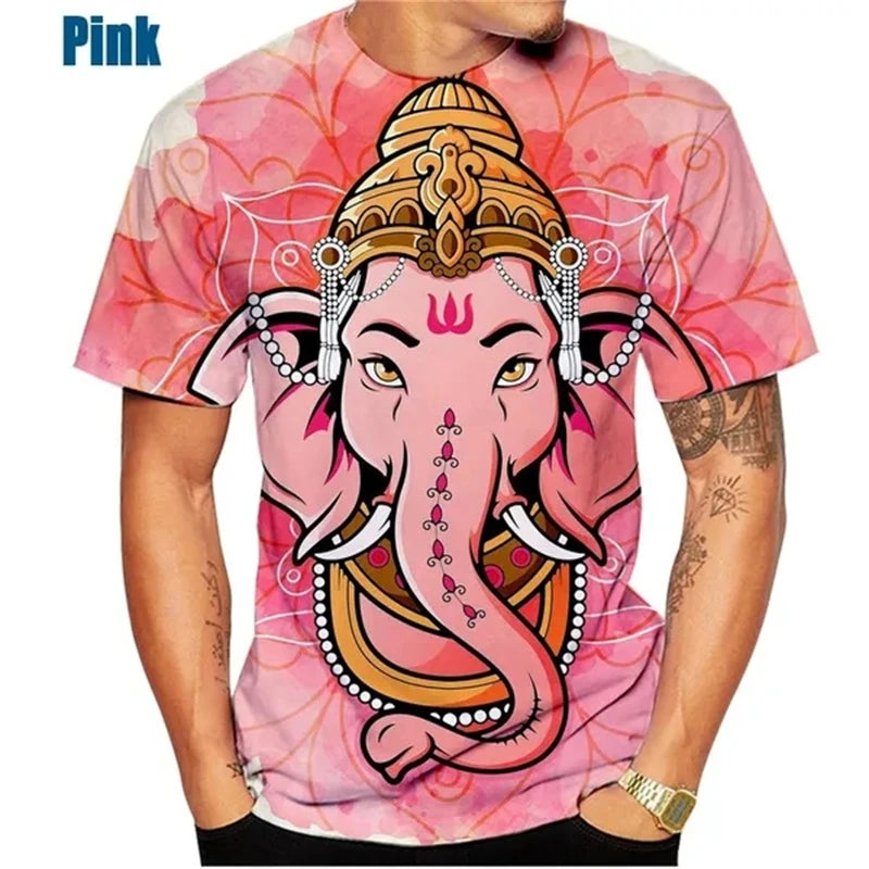 🕉️ Spiritual Abacus God of Wisdom Ganesha 3D T-Shirt – Unisex Hindu Spiritual Streetwear
