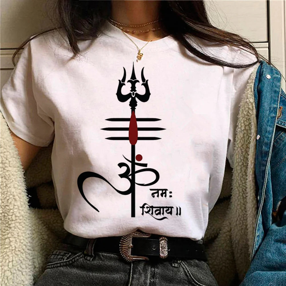 Spiritual Abacus™ OM Graphic Women’s T-Shirt – Y2K Japanese-Inspired Summer Streetwear Tee