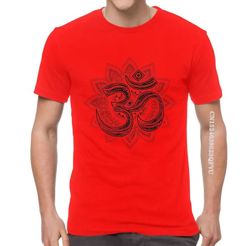 🕉️ Spiritual Abacus Om Symbol Oversized Cotton T-Shirt – Goa-Inspired Spiritual Streetwear for Men