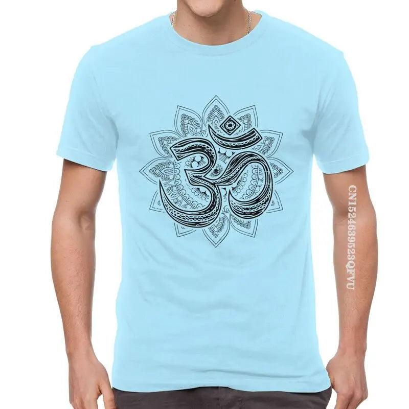 🕉️ Spiritual Abacus Om Symbol Oversized Cotton T-Shirt – Goa-Inspired Spiritual Streetwear for Men