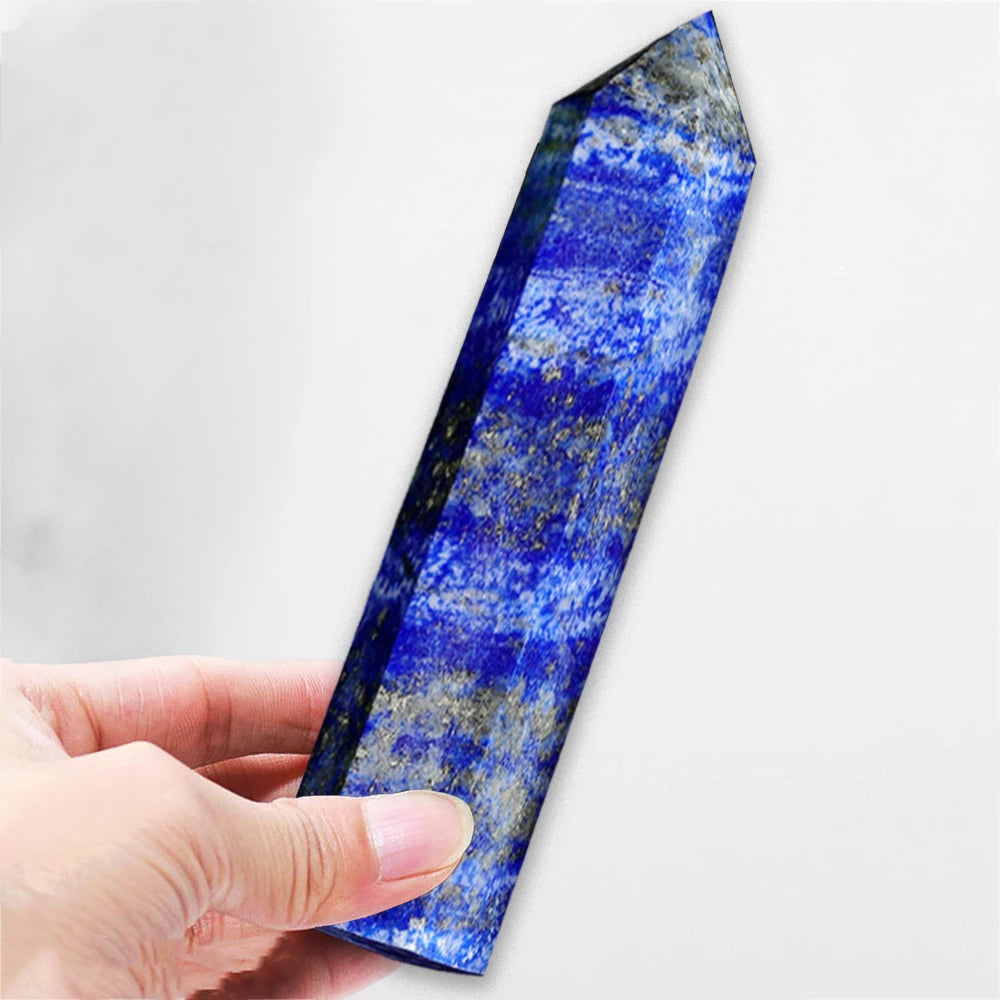 🔮Spiritual Abacus – 15cm Natural Crystal Hexagonal Wand Tower
Amethyst • Lapis Lazuli • Labradorite | Home Decor Craft Stone