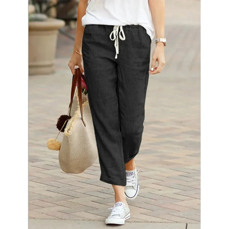 🍂 Spiritual Abacus – Autumn Cotton Y2K Black Drawstring Pants for Women
Elastic Waist • Loose Fit • Casual Streetwear Elegance