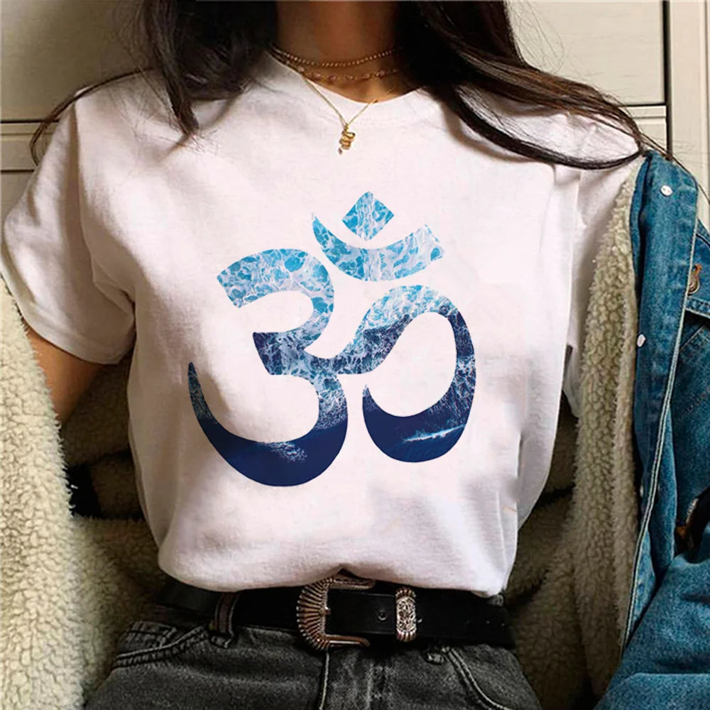 Spiritual Abacus™ OM Graphic Women’s T-Shirt – Y2K Japanese-Inspired Summer Streetwear Tee