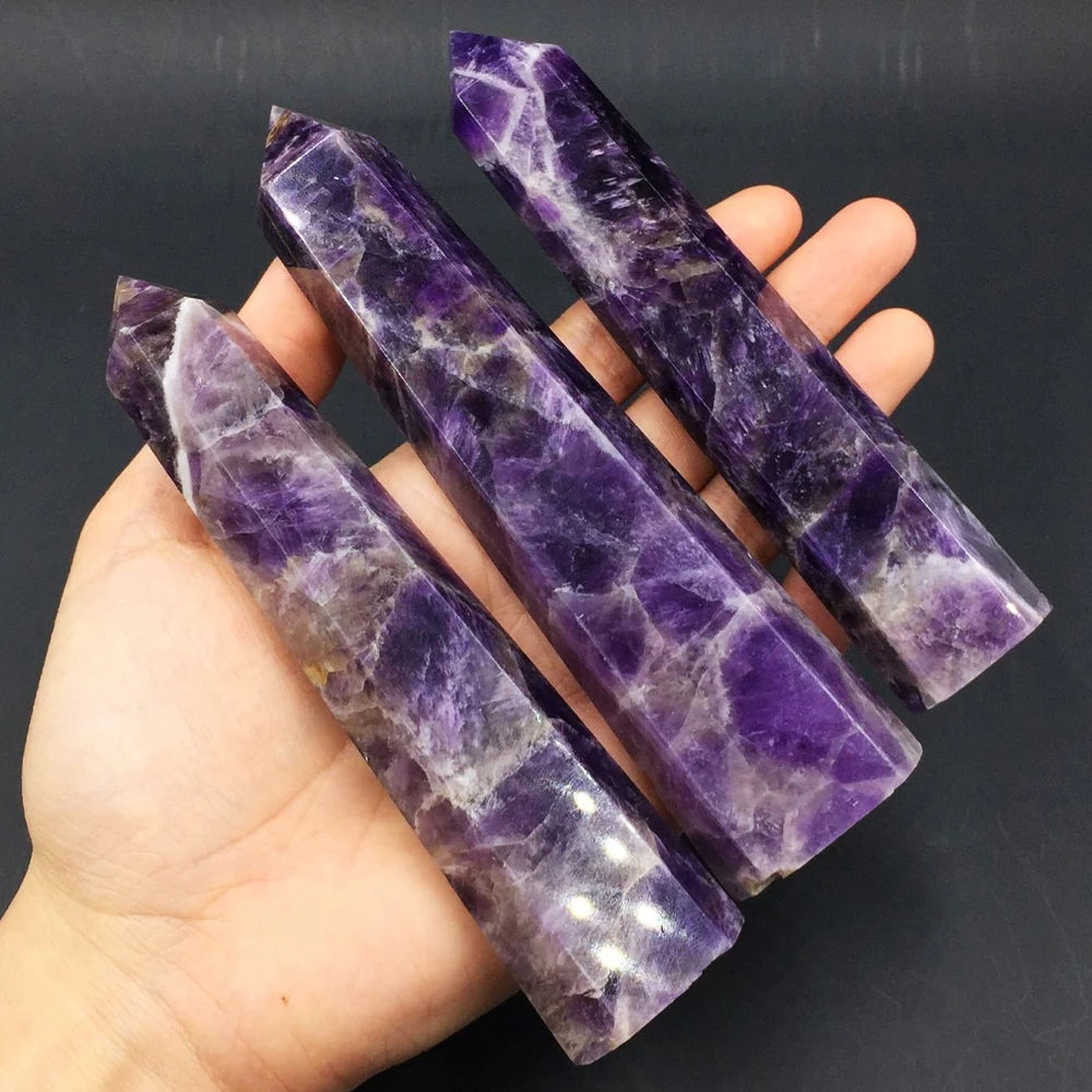 🔮Spiritual Abacus – 15cm Natural Crystal Hexagonal Wand Tower
Amethyst • Lapis Lazuli • Labradorite | Home Decor Craft Stone