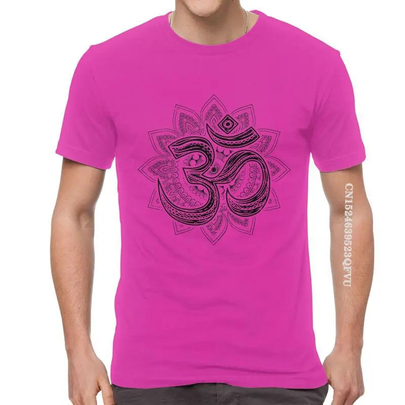 🕉️ Spiritual Abacus Om Symbol Oversized Cotton T-Shirt – Goa-Inspired Spiritual Streetwear for Men