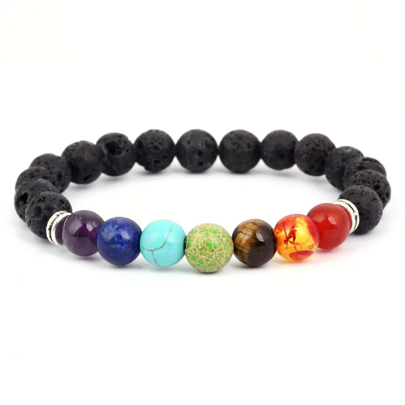 Spiritual Abacus 🌈 Double Layer 7 Chakra Healing Bracelet – Lava Stone & Gem Beads