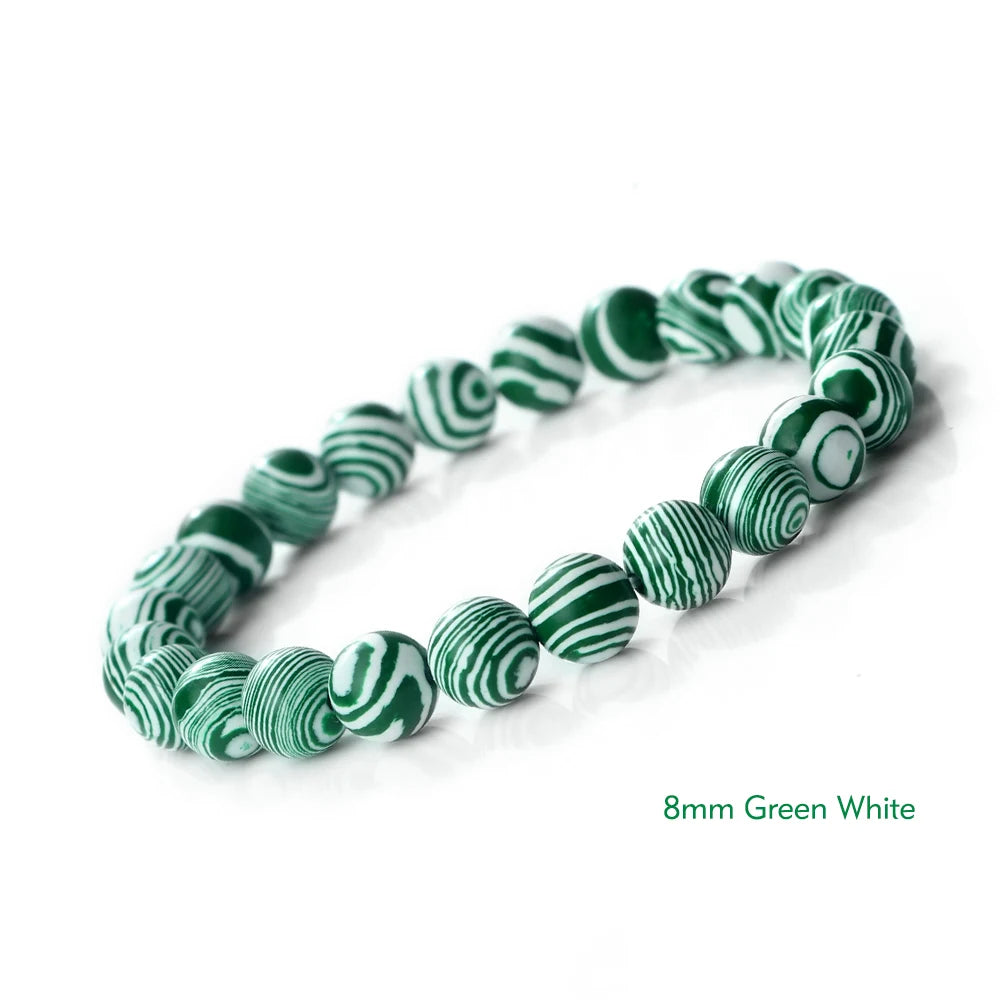 🔷 Blue Malachite Chakra Mala Bracelet – Natural Stone Buddhist Prayer Beads Healing Strand Bracelet for Yoga, Meditation & Energy Balance by Spiritual Abacus