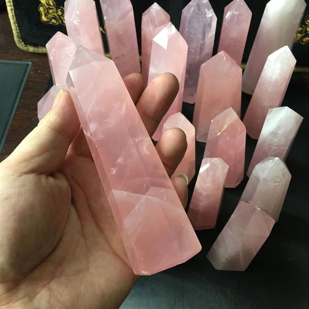 Spiritual Abacus 💖 Natural Rose Quartz Point Healing Crystal (40–50mm)