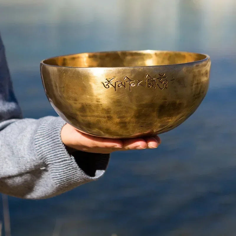 Spiritual Abacus Exclusive - Handmade Full Moon Tibetan Singing Bowl – Nepal Professional Meditation Instrument