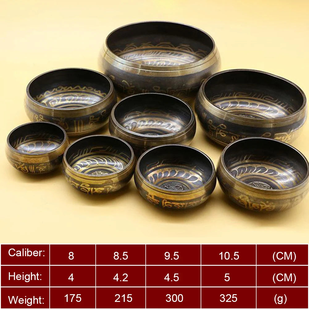 Spiritual Abacus 🥣 Tibetan Singing Bowl Set – Lotus Design for Meditation & Chakra Healing