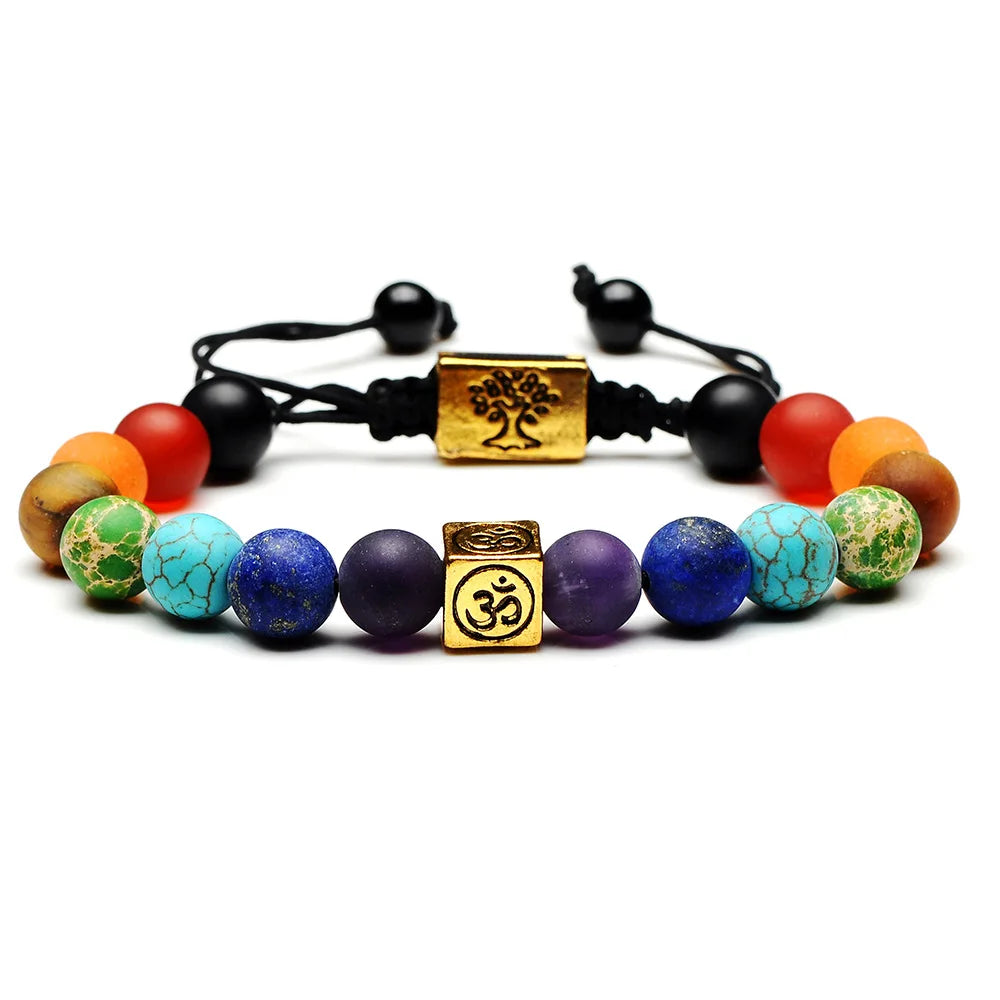 Spiritual Abacus 🌈 Double Layer 7 Chakra Healing Bracelet – Lava Stone & Gem Beads
