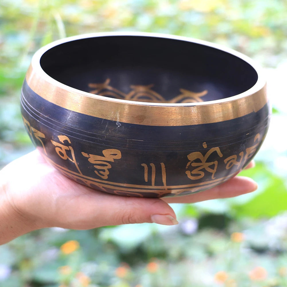 Spiritual Abacus 🥣 Tibetan Singing Bowl Set – Lotus Design for Meditation & Chakra Healing