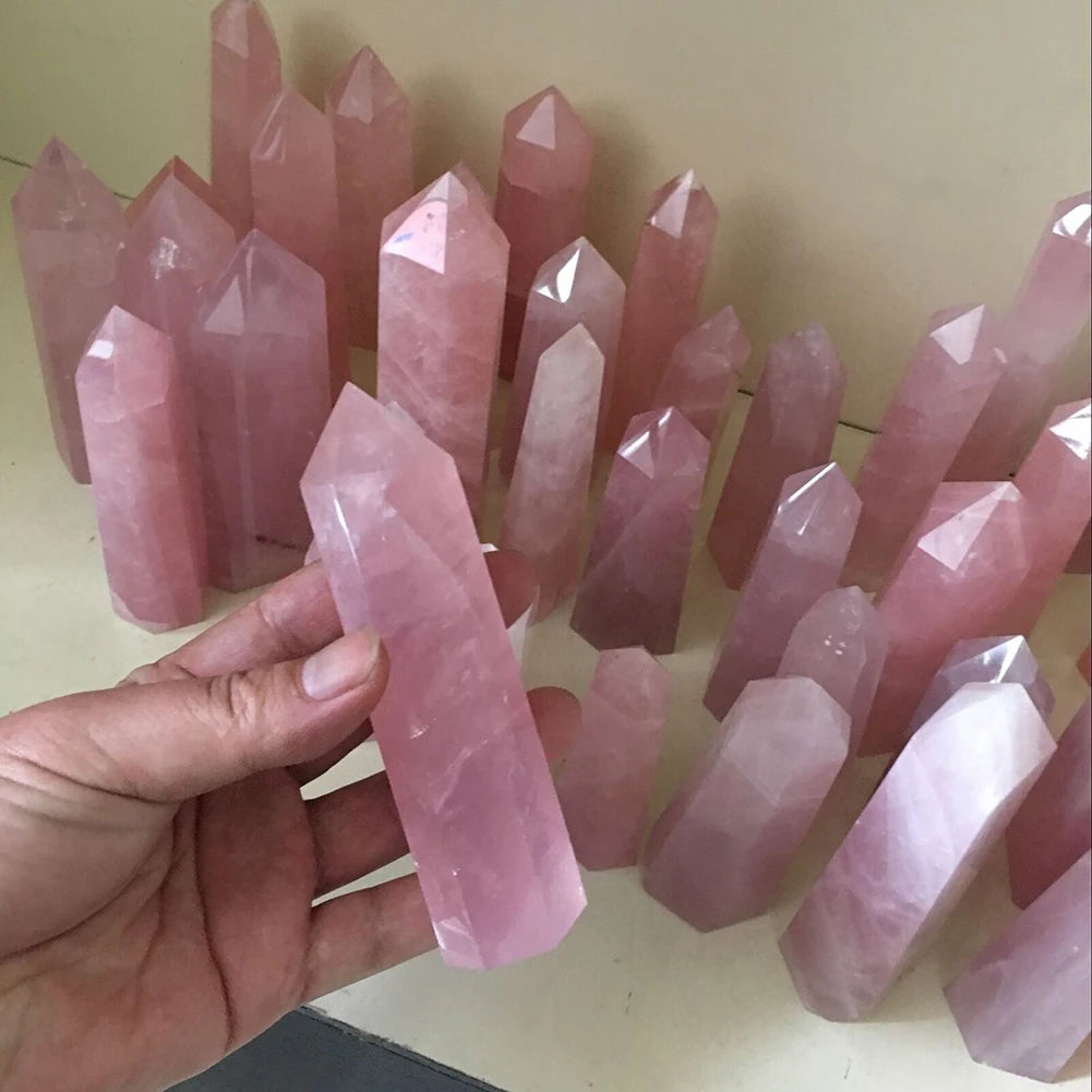 Spiritual Abacus 💖 Natural Rose Quartz Point Healing Crystal (40–50mm)