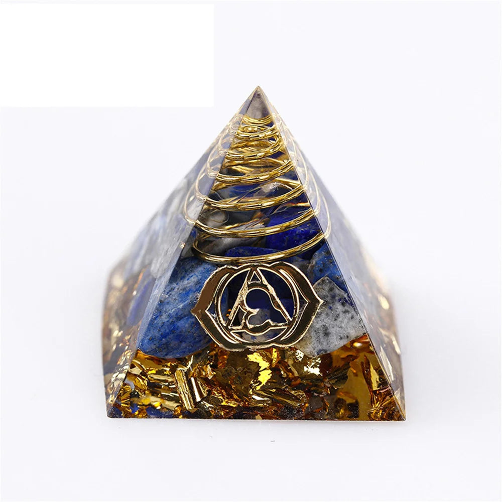 🔮 Spiritual Abacus 5cm Orgonite Amethyst Pyramid – Reiki Energy Generator for Healing & Protection