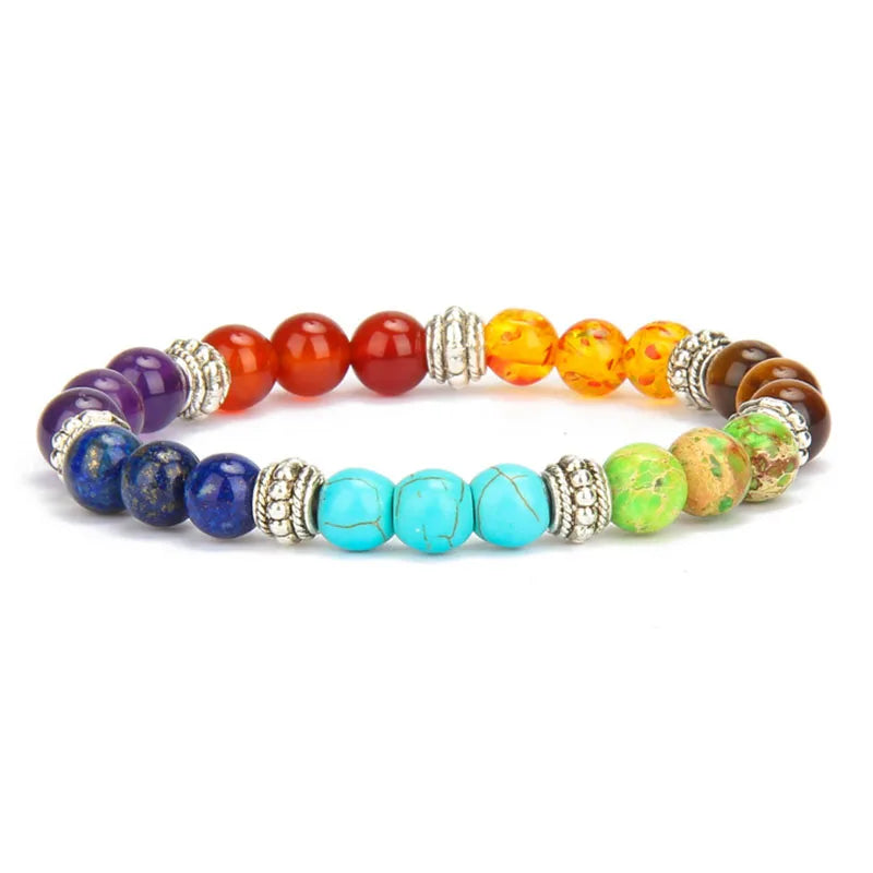 Spiritual Abacus 🌈 Double Layer 7 Chakra Healing Bracelet – Lava Stone & Gem Beads