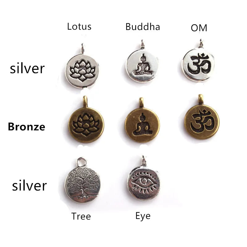 Spiritual Abacus Tiger Eye 108 Mala Beads – Chakra Healing Bracelet or Necklace with OM, Buddha & Lotus Charms