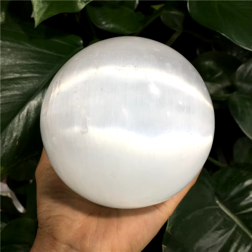 Spiritual Abacus Selenite Crystal Sphere