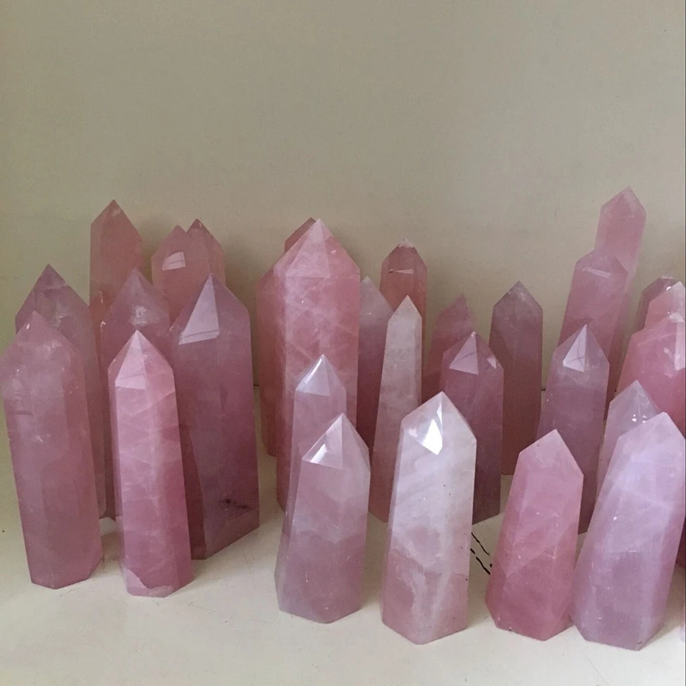 Spiritual Abacus 💖 Natural Rose Quartz Point Healing Crystal (40–50mm)