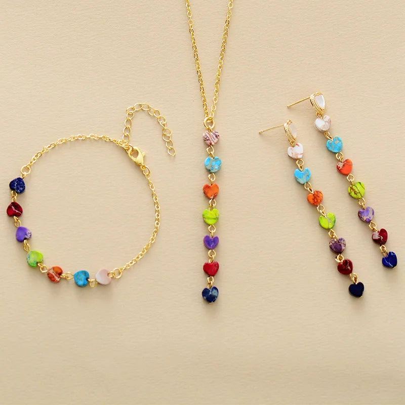 💖 Spiritual Abacus 7-Chakra Heart Pendant Necklace – Gold-Plated Minimalist Spiritual Jewelry