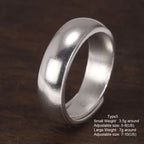 Genuine Sterling Silver 999 Hammer Pattern Men'S and Women'S Rings Six-Character Mantra Simple Jewelry