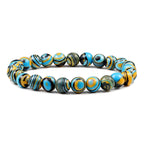 🔷 Blue Malachite Chakra Mala Bracelet – Natural Stone Buddhist Prayer Beads Healing Strand Bracelet for Yoga, Meditation & Energy Balance by Spiritual Abacus