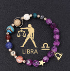 Spiritual Abacus Twelve Constellations Natural Stone Bracelet with Eight Planets