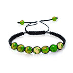 Spiritual Abacus 8MM Amethyst, Blue Gold & Green Aventurine Braided Bracelet