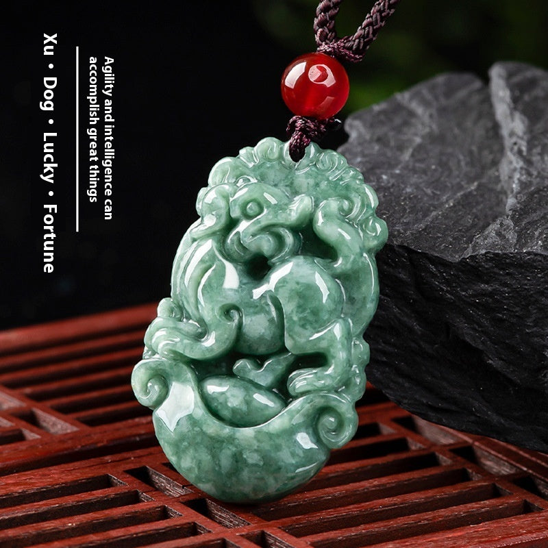 Spiritual Abacus Natural Cargo Jade Chinese Zodiac Pendant Ornaments (12 Signs)
