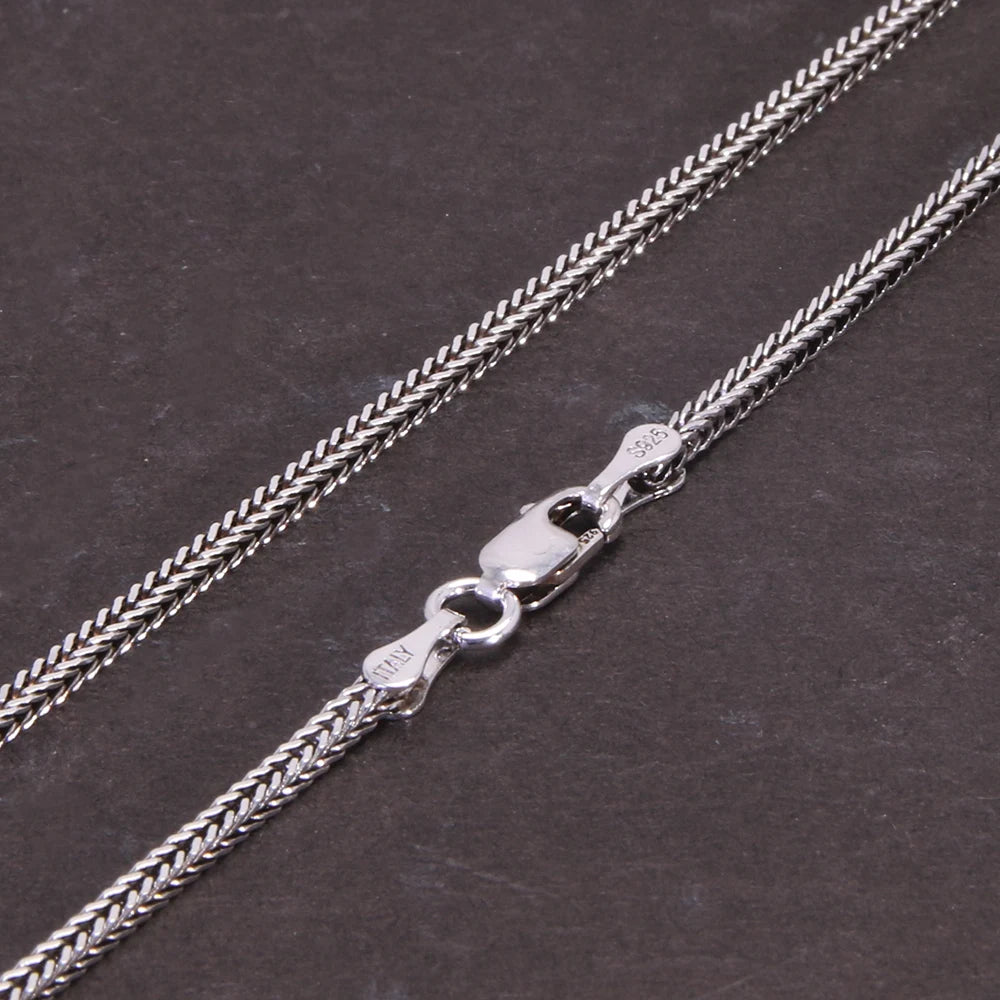 🔗 Spiritual Abacus 925 Sterling Silver Foxtail Chain Necklace – Unisex Vintage Thai Silver Style